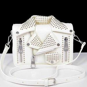 Moschino Inspired Vegan Leather Studded Jacket Bag